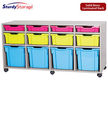Sturdy Storage - Ready Assembled Grey Cubbyhole Storage With 12 Variety Trays