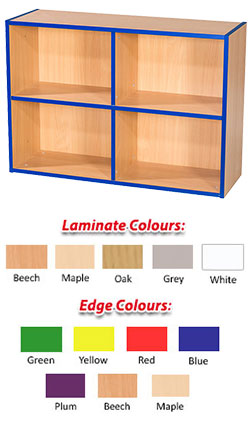 KubbyKurve Library Two Tier 2+2 Shelf Unit