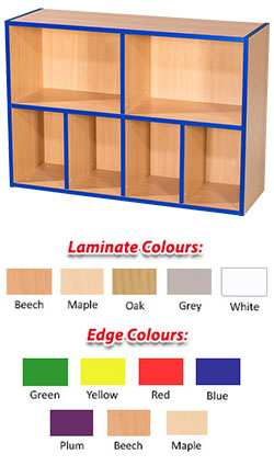 KubbyKurve Library Two Tier 2+4 Shelf Unit