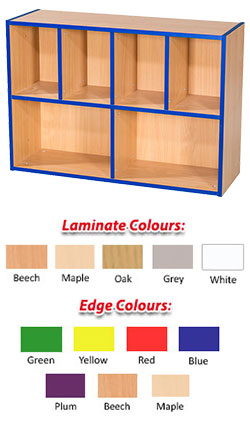 KubbyKurve Library Two Tier 4+2 Shelf Unit