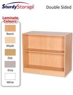 Sturdy Storage 900mm High Static Double Sided Bookcase