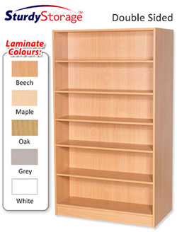 Sturdy Storage 1800mm High Static Double Sided Bookcase