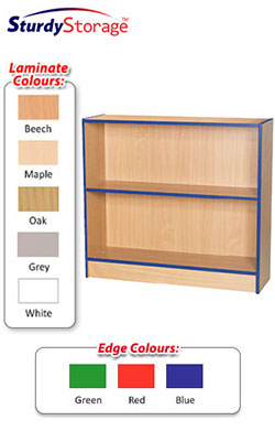 Sturdy Storage Bookcase with Coloured Edge - 750mm High