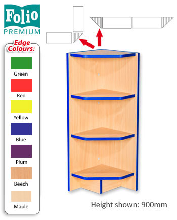 Folio Premium Flat Top External Corner Bookcase 325mm Wide - 5 Heights