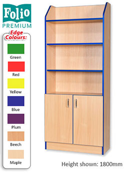 Folio Premium Library Bookcase Cupboard 750mm Wide - 5 Heights