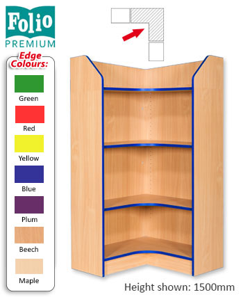 Folio Premium Internal Corner Bookcase 750 x 750mm - 5 Heights