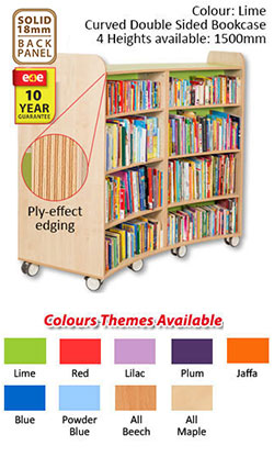 KubbyClass Curved Double Sided Library Bookcase - 4 Heights Available