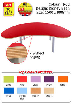 KubbyClass Kidney Bean Table - 1500 x 800mm