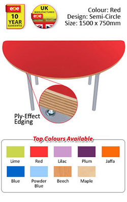 KubbyClass Semi-Circle Table - 1500 x 750mm