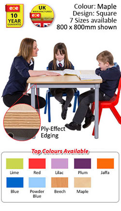 KubbyClass Square Tables - 7 Sizes