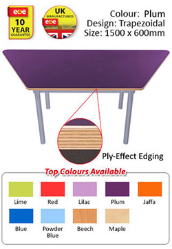 KubbyClass Trapezoidal Table - 1500 x 600mm
