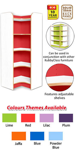 KubbyClass Library Internal Corner Bookcase - Polar