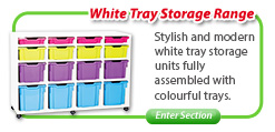 Ready Assembled White Tray Storage Range