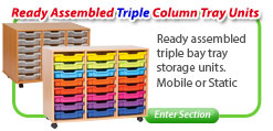 Ready Assembled Triple Column Tray Storage Units