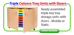 Triple Column Tray Units with Doors