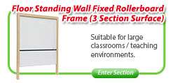 Floor Standing Wall Fixed Rollerboard Frame - (3 Section Surface) 