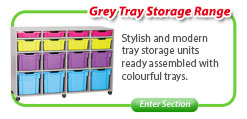 Ready Assembled Grey Tray Storage Range