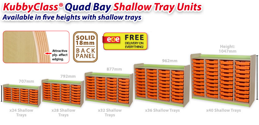 KubbyClass Quad Bay Shallow Tray Units