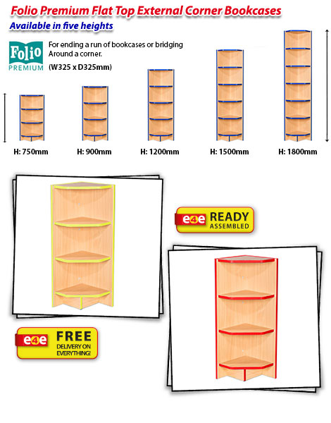 Folio Flat Top External Corner Bookcase frag