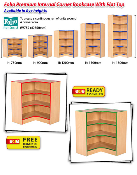 Folio Internal Corner Flat Top Bookcase frag