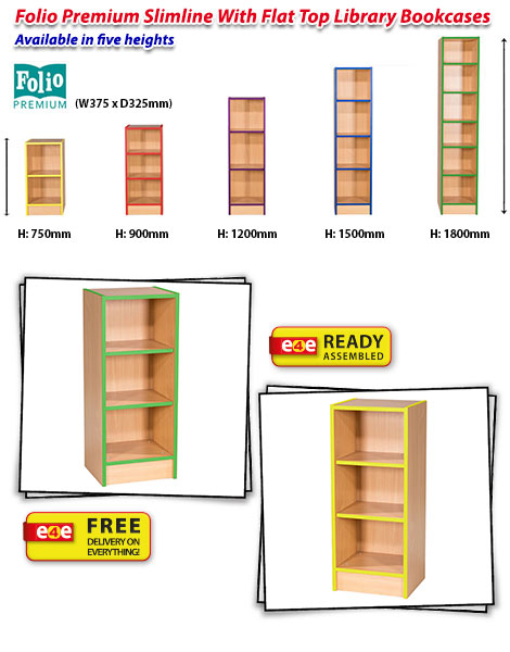 Folio Slimline Flat Top Bookcase frag