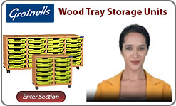 Gratnells Wood Tray Storage Unit 