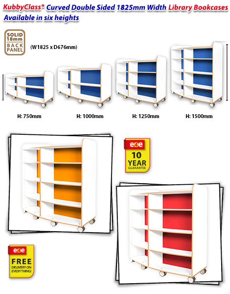 Curved Double Sided Bookcase frag