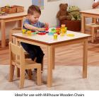 Square Melamine Top Wooden Table - 695 x 695mm - view 4
