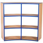 KubbyKurve Library Three Tier Curved Open Back 2+2+2 Shelf Unit - view 2
