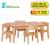 Small Rectangle Melamine Top Wooden Table And 4 Stacking Chairs Set - view 1