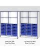 Jaz Storage Range - Triple Width Variety Tray Unit with Open Storage - view 2