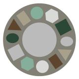 Geometric Shapes Scandi Round Rug - (Coming in September) - view 2