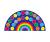 Rainbow 24 Spot Semi-Circle Placement Carpet - 2m x 4m - view 3