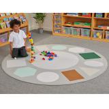 Geometric Shapes Scandi Round Rug - (Coming in September) - view 1