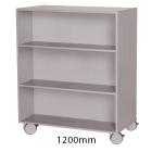 Sturdy Storage - Grey 1000mm Wide Mobile Double Sided Bookcase - view 2