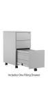 Talos Under Desk 3 Drawer Slimline Mobile Pedestal - view 3