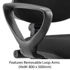 !!<<span style='font-size: 12px;'>>!!Eclipse 1 Lever Task Operator Chair With Loop Arms And Hi-Rise Draughtsman Kit!!<</span>>!! - view 2