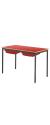 Contract Classroom Tables - Spiral Stacking Rectangular Table with Bullnosed MDF Edge - With 2 Shallow Trays and Tray Runners - view 2