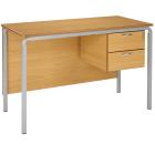 Crushed Bent Teachers Desk With MDF Edge - 2 Drawer Pedestal - view 1
