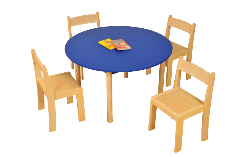 Adjustable Hardwood Round Table Adjustable Hardwood Round Table